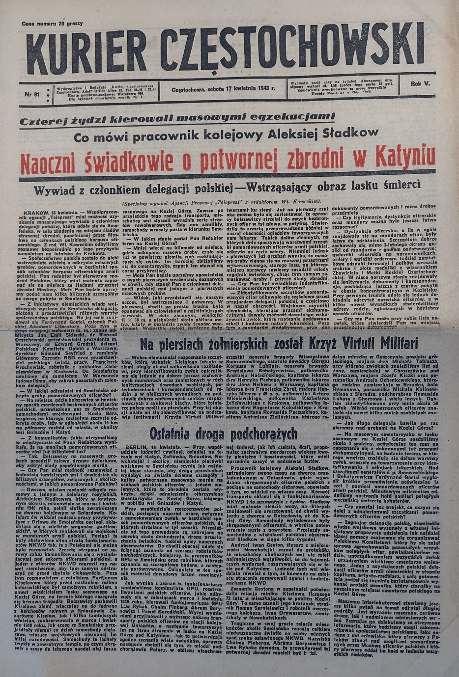 Kurier Częstochowski 1943